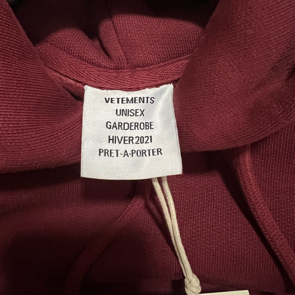 Unisex Vetements Logo Label Hoodie - Picture 12 of 12